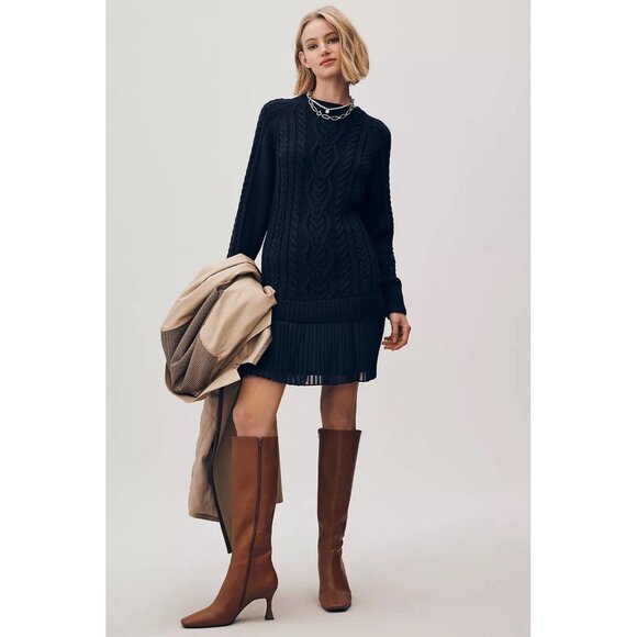 NWT Size 2X- Anthro The Delphine Cotton Sweater Twofer Mini Dress (NWT US$ 158) - Picture 4 of 16